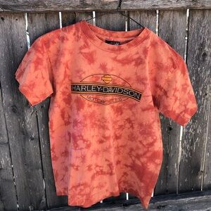Harley-Davidson Orange Tie-Dye Kids Short Sleeve Tee